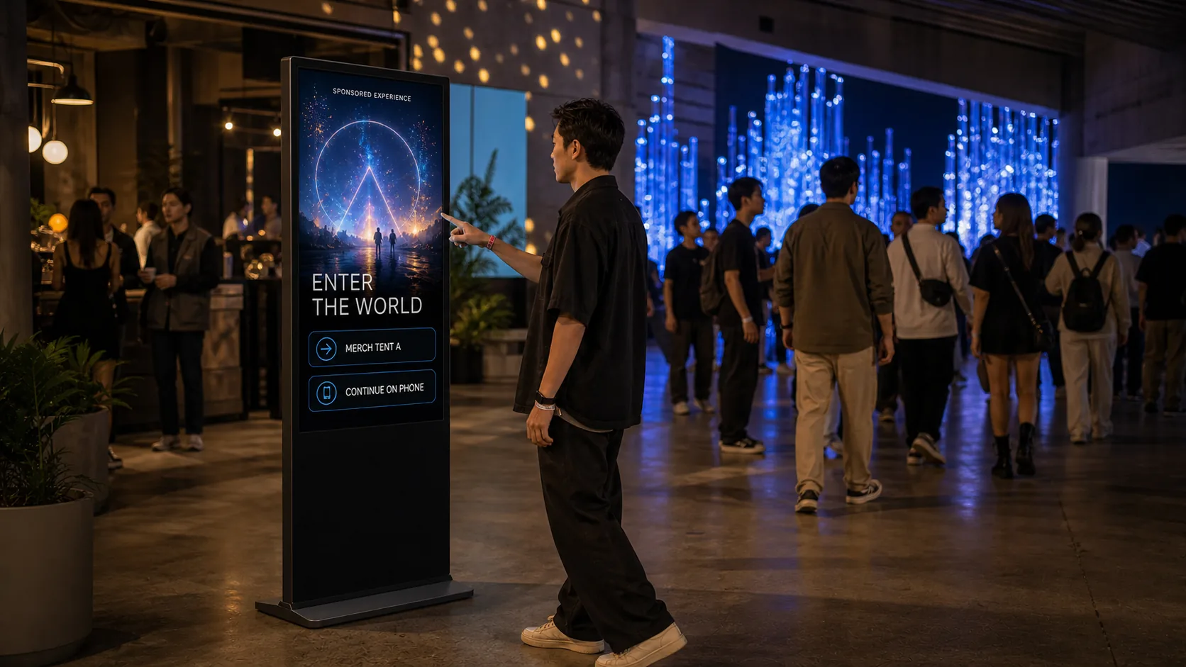 A guest exploring a clearly labeled sponsored experience